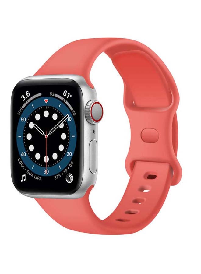 Perfii - Infinity Solid Silicone Replacement Band for Apple Watch Series 1/2/3/4/5/6/SE 44/42mm Pink - Image 1