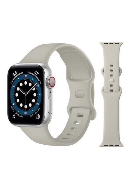 Infinity Solid Silicone Replacement Band for Apple Watch Series 1/2/3/4/5/6/SE 44/42mm Stone