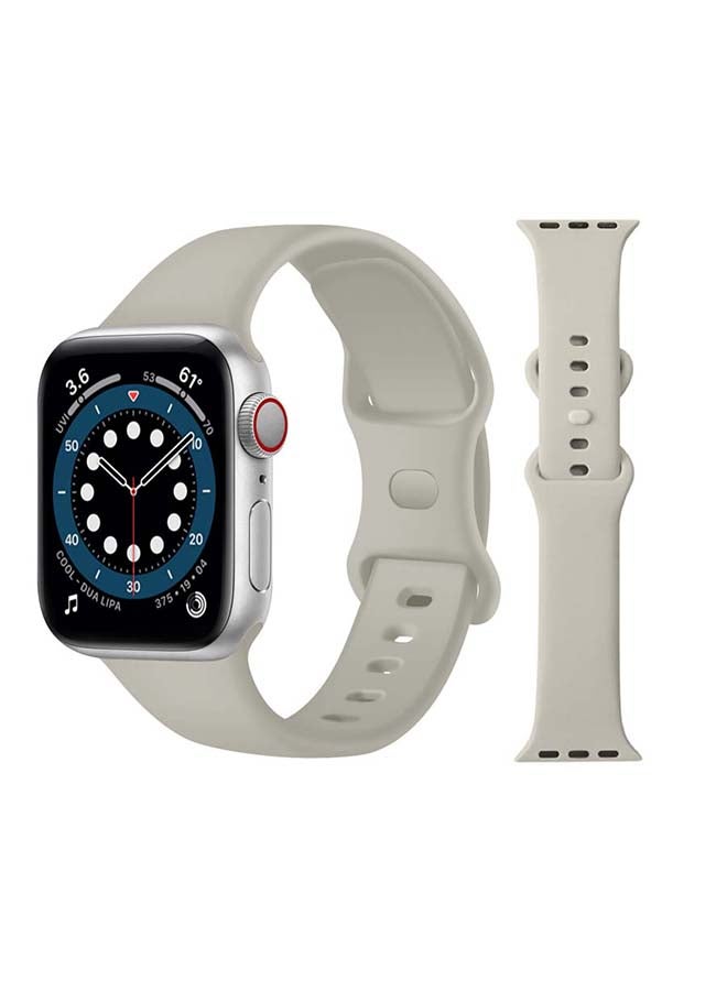 Perfii - Infinity Solid Silicone Replacement Band for Apple Watch Series 1/2/3/4/5/6/SE 44/42mm Stone - Image 1