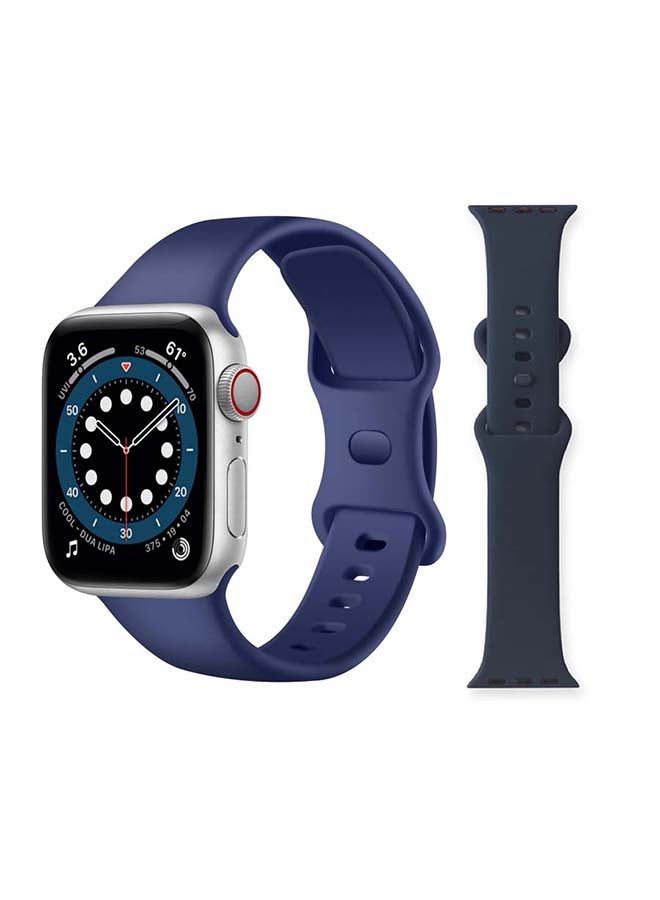 Perfii - Replacement Band For Apple Watch Series 1/2/3/4/5/6/SE 40/38mm Midnight Blue - Image 1