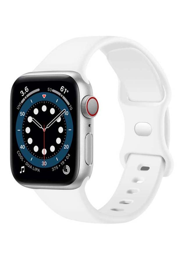Perfii - Replacement Band For Apple Watch Series 1/2/3/4/5/6/SE 40/38mm White - Image 1