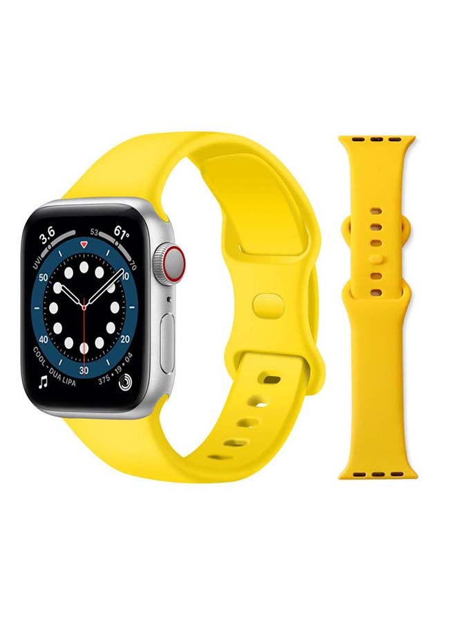 Perfii Replacement Band For Apple Watch Series 1/2/3/4/5/6/SE 40/38mm Yellow