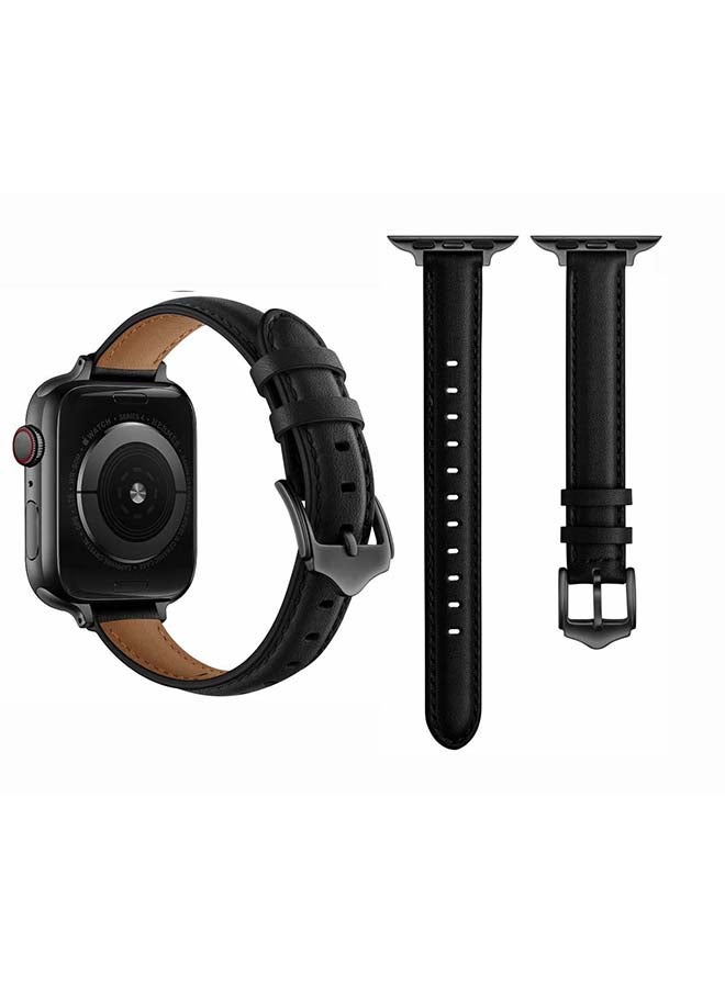 Perfii - Replacement Band For Apple Watch Series 1/2/3/4/5/6/SE 40/38mm Black - Image 1