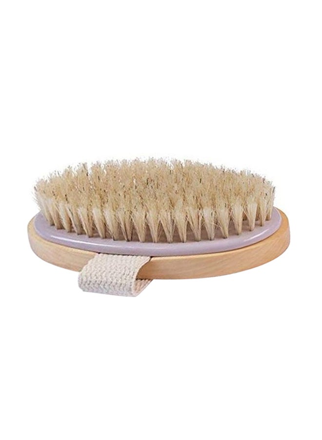 MainBasics Natural Dry Bristle Exfoliating Body Brush For Lymphatic Drainage Brown 18.3x16.3x3.3cm - Image 1