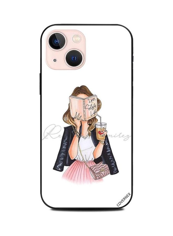 كوفرنيكس غطاء حماية واقٍ بطبعة فتاة تقرأ كتابا لهاتف أبل آيفون 13 ميني متعدد الألوان - Image 1
