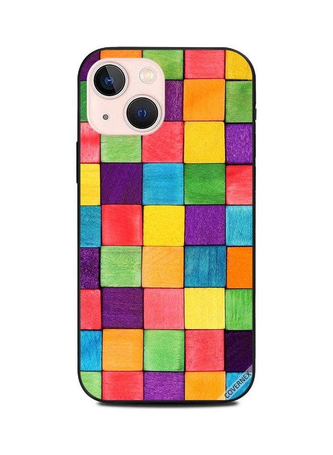 كوفرنيكس غطاء حماية واقٍ بطبعة جدار مصنوع من قرميد ملون لهاتف أبل آيفون 13 ميني متعدد الألوان - Image 1