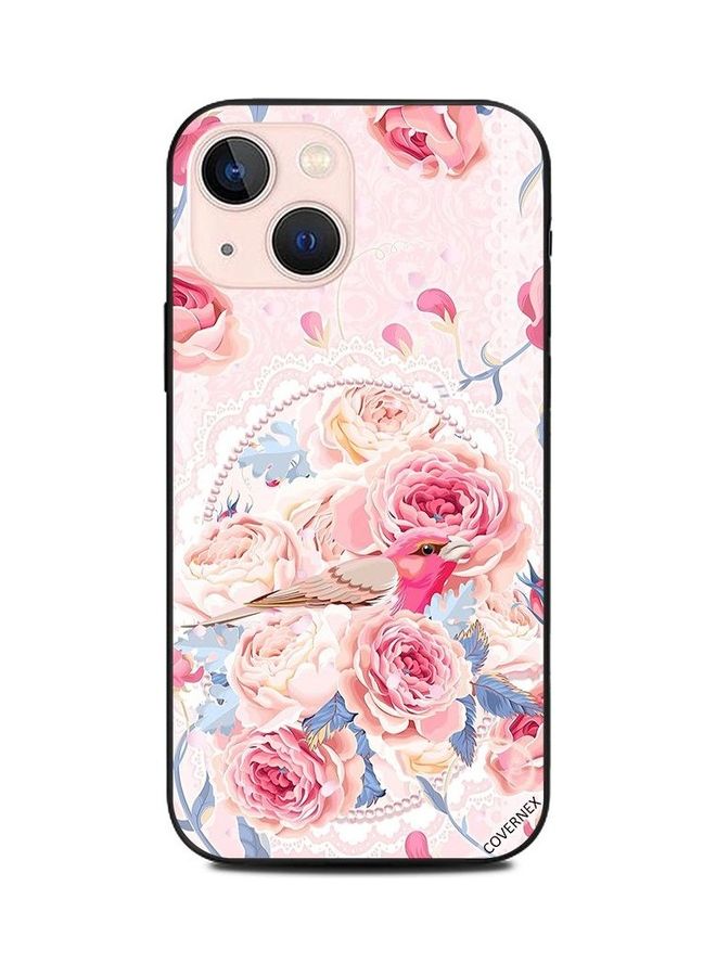 كوفرنيكس غطاء حماية واقٍ لهاتف أبل آيفون 13 ميني طائر وردي لطيف في دلو من الزهور - Image 1