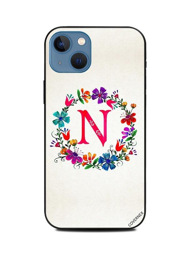Covernex Apple iPhone 13 Protective Case Cover Printed Featuring Alphabet N DESIGN_0130 - Image 1