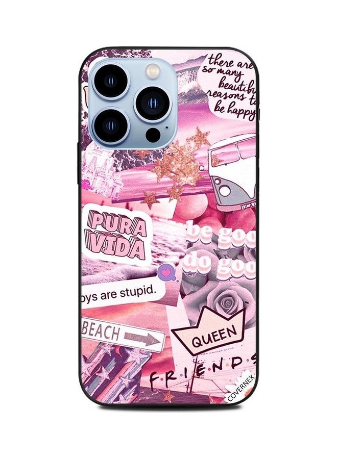 Covernex Apple iPhone 13 Pro Protective Case Cover Printed Featuring Girly Hashtags Pink DESIGN_0696 - Image 1