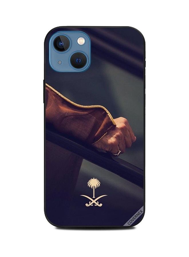 Covernex Hand & Saudi Arabia National Sign Printed Protective Case Cover For Apple iPhone 13 Multicolour  - Image 1