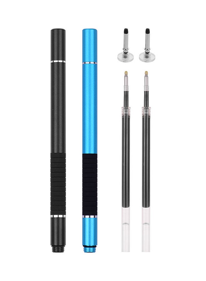 2-Pack 2-In-1 Precision Stylus Pen Black/Blue - Image 1