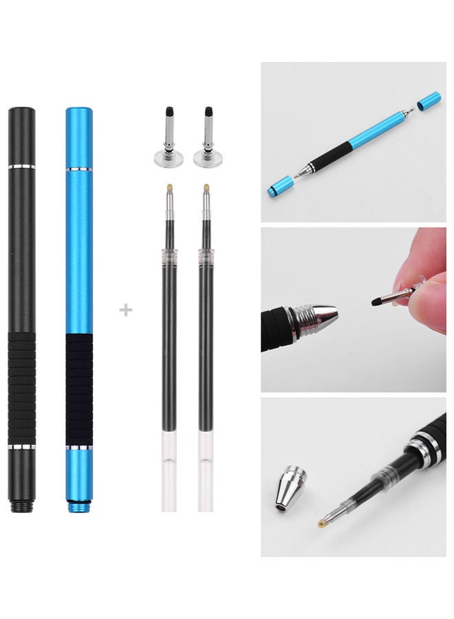 2-Pack 2-In-1 Precision Stylus Pen Black/Blue - Image 2