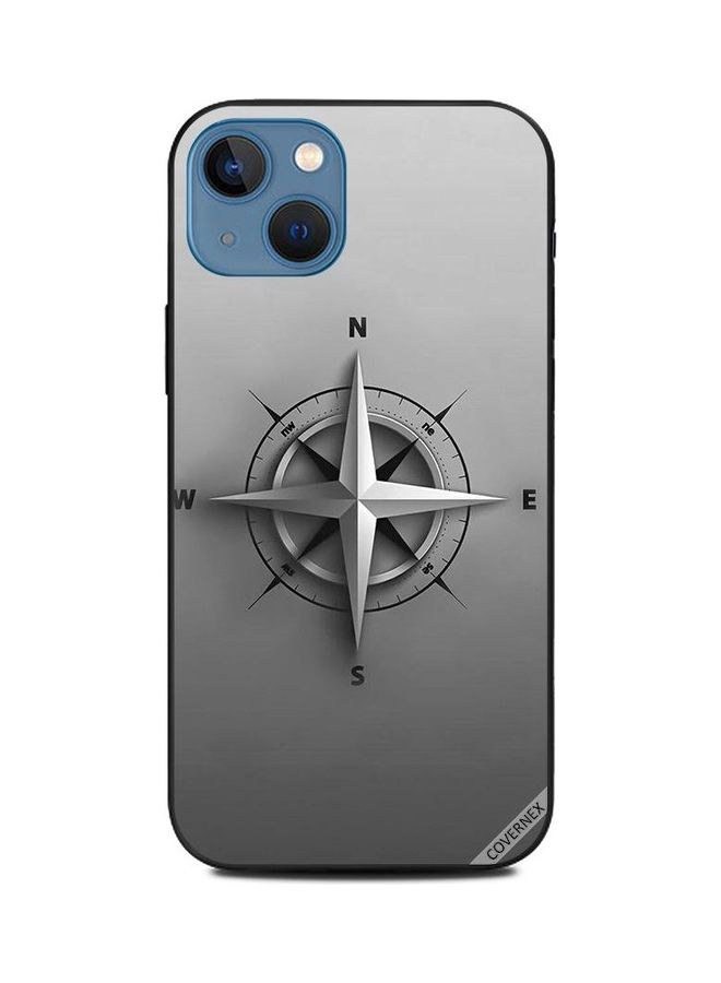 كوفرنيكس غطاء حماية واقٍ بطبعة على شكل بوصلة لهاتف أبل آيفون 13 متعدد الألوان - Image 1