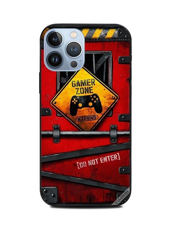 كوفرنيكس غطاء حماية واقٍ بطبعة عبارة "Gamer Zone Warning" لأبل آيفون 13 برو ماكس متعدد الألوان - Image 1