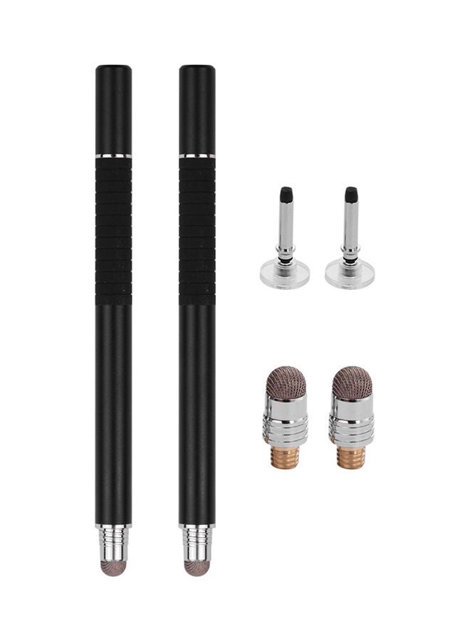 2-Set Of Two-In-One Precision Stylus Pen Black - Image 1