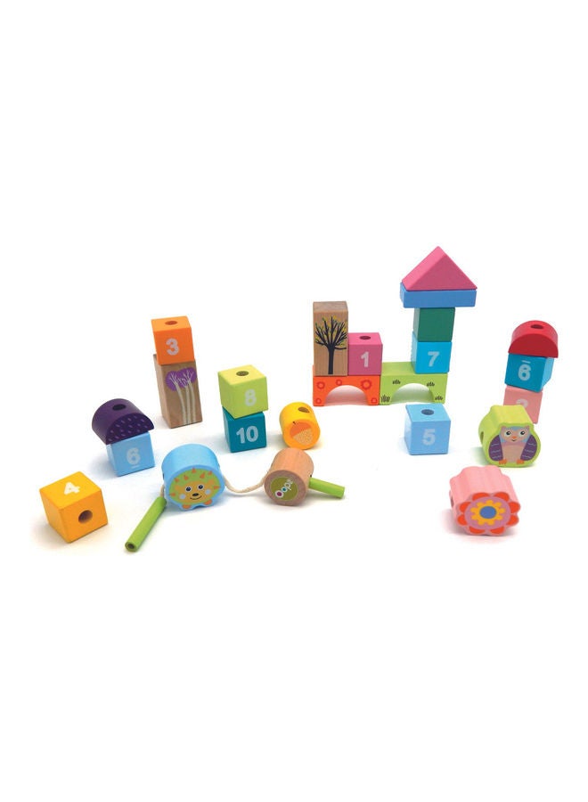 Oops! Thread & Play with Numbers Wooden Educational Blocks Toys For Kids - 24 Pieces  - Image 2