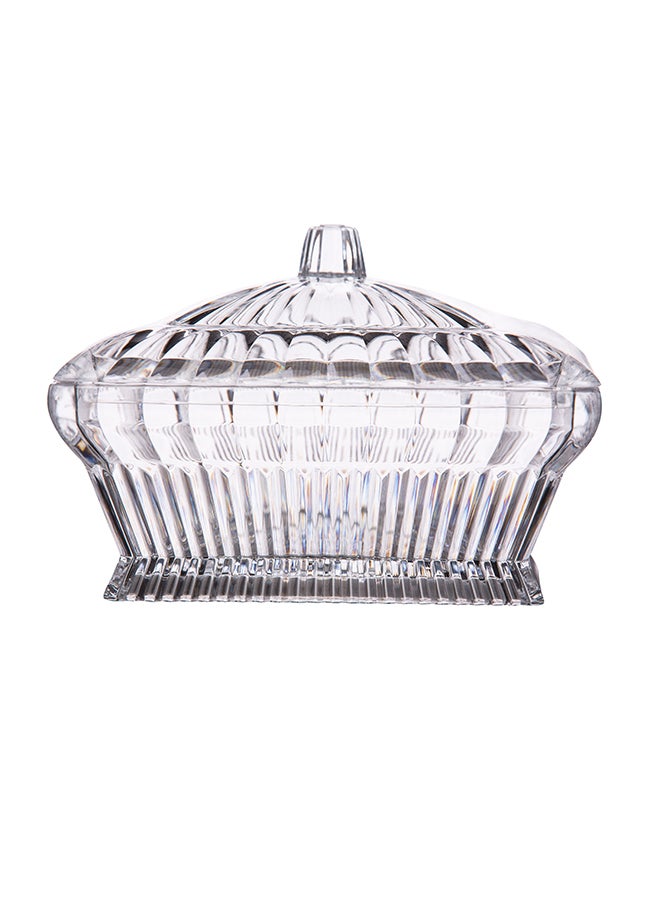 AZAD - Lotus Large Candy Bowl With Lid Clear 11cm - Image 1