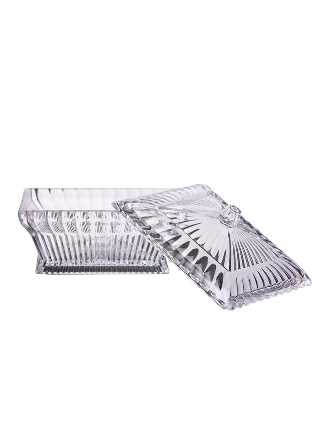 AZAD - Lotus Large Candy Bowl With Lid Clear 11cm - Image 1