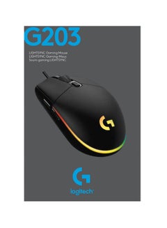 G203 Light Sync Gaming Mouse With Customizable RGB Lighting, 6 Programmable Buttons, Gaming Grade Sensor, 8 k dpi Tracking,16.8mn Color, Light Weight Black - v1632742838/N39444102A_10