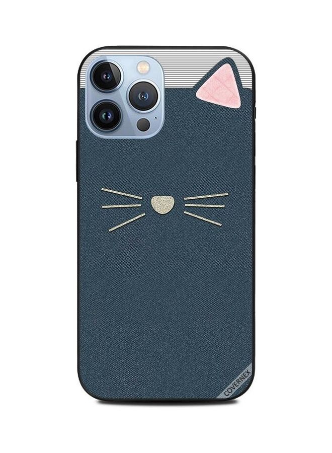 كوفرنيكس غطاء حماية بطبعة قطة من الجلد لهاتف أبل آيفون 13 برو ماكس متعدد الألوان - Image 1