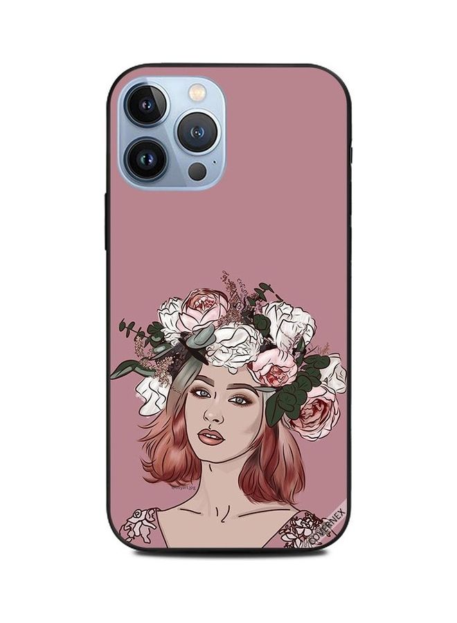 كوفرنيكس غطاء حماية بطبعة عبارة فتاة محبة للزهور لهاتف أبل آيفون 13 برو ماكس متعدد الألوان - Image 1