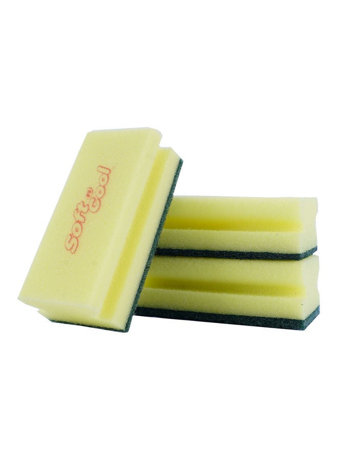 Hotpack Soft n Cool Hotpack Disposable Flexible Kitchen Sponge Large 14x7cm, 10 Pieces Yellow 14x7cm - Image 2