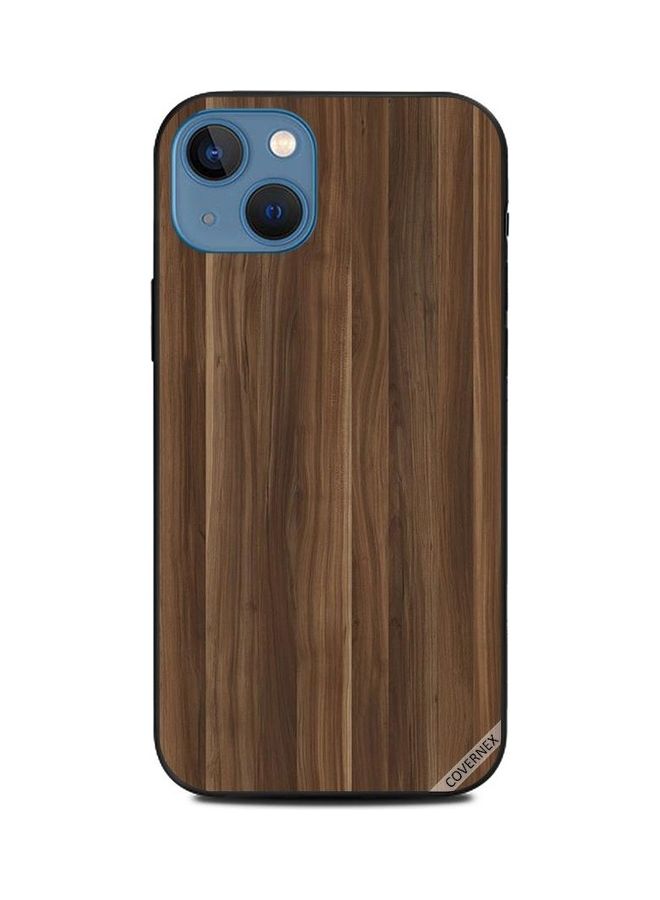 Covernex Apple iPhone 13 Protective Case Cover Printed Featuring Dark Brown Wooden Pattern DESIGN_1567 - Image 1
