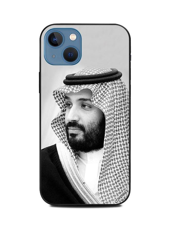 Covernex Apple iPhone 13 Protective Case Cover Printed Featuring Mohammad Bin Salman B&W Picture DESIGN_1325 - Image 1