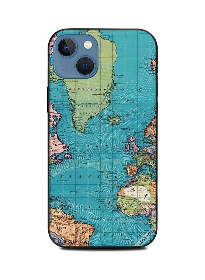 Covernex Apple iPhone 13 Protective Case Cover Printed Featuring World Map DESIGN_1282 - Image 1