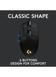 G203 Light Sync Gaming Mouse With Customizable RGB Lighting, 6 Programmable Buttons, Gaming Grade Sensor, 8 k dpi Tracking,16.8mn Color, Light Weight Black - v1632744595/N39444102A_4