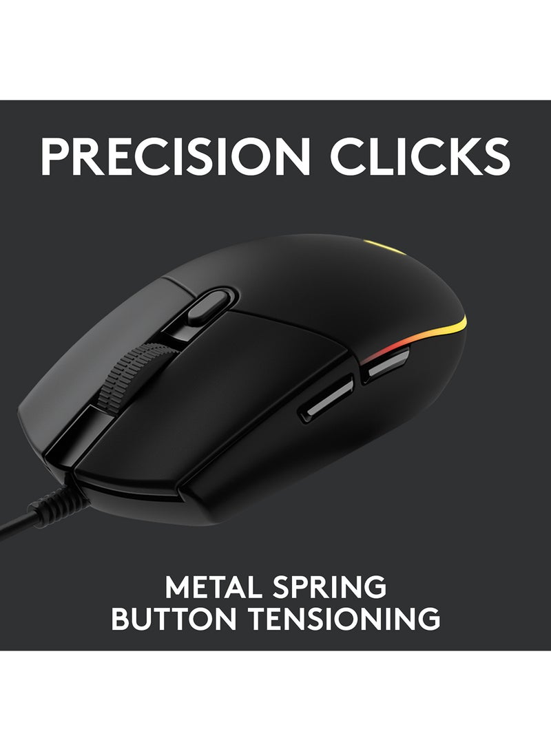 Logitech - G203 Light Sync Gaming Mouse With Customizable RGB Lighting, 6 Programmable Buttons, Gaming Grade Sensor, 8 k dpi Tracking,16.8mn Color, Light Weight Black - Image 1