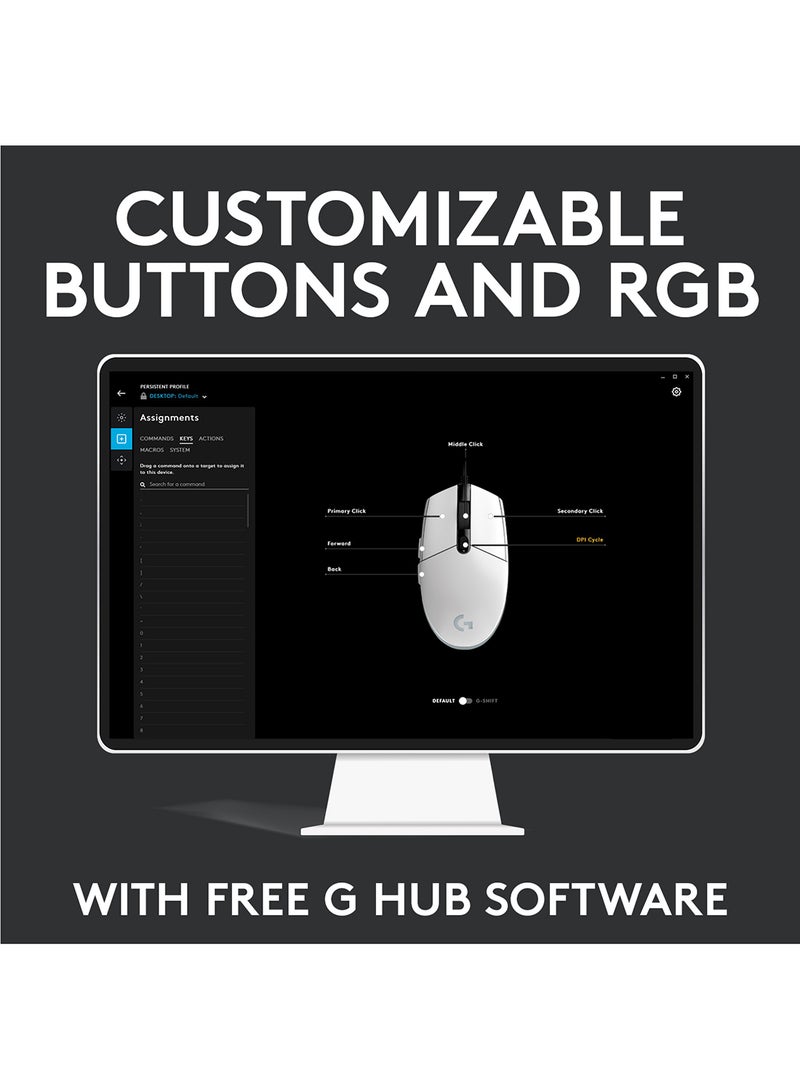Logitech - G203 Light Sync Gaming Mouse With Customizable RGB Lighting, 6 Programmable Buttons, Gaming Grade Sensor, 8 k dpi Tracking,16.8mn Color, Light Weight Black - Image 1