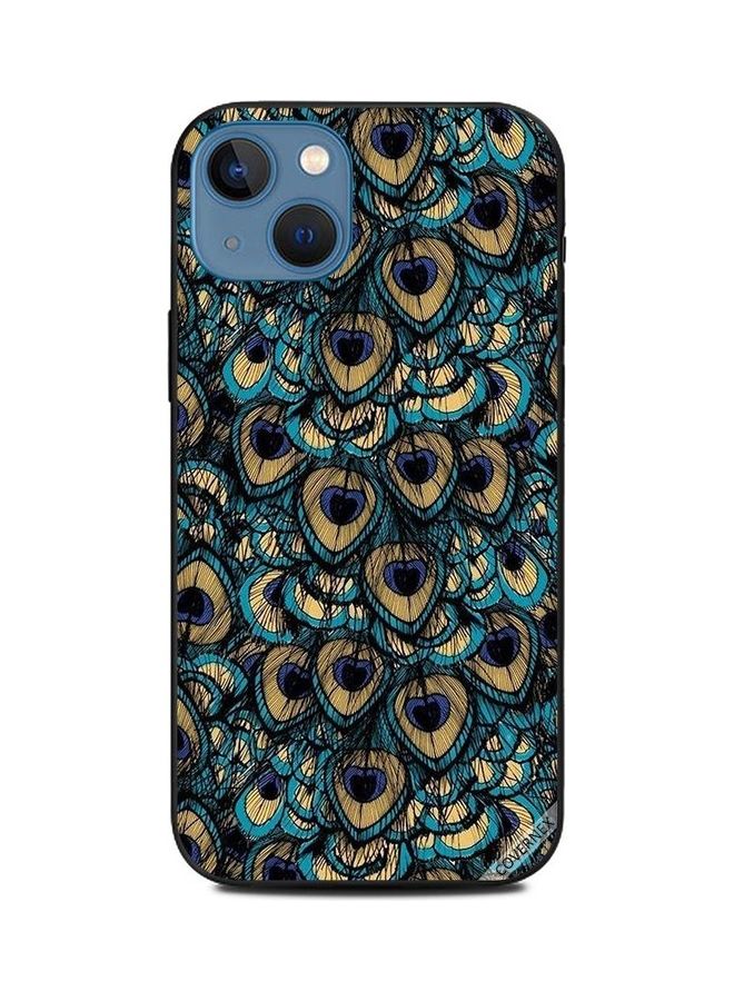 كوفرنيكس غطاء حماية واقٍ بطبعة ريش طاووس لهاتف أبل آيفون 13 متعدد الألوان - Image 1