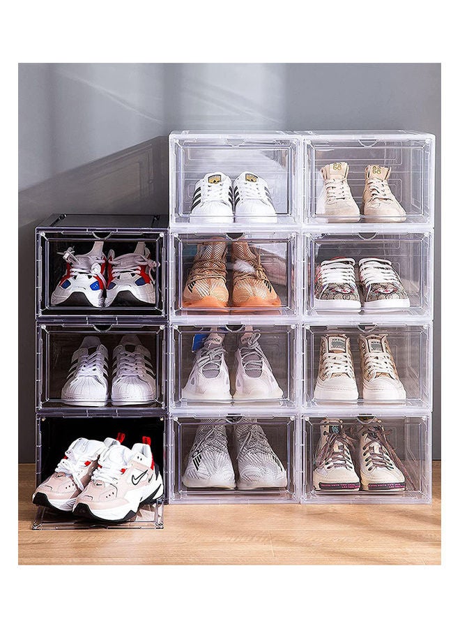 Generic - 2-Piece Stackable Shoe Box Set Clear 13.5x7.5x10.6inch - Image 1