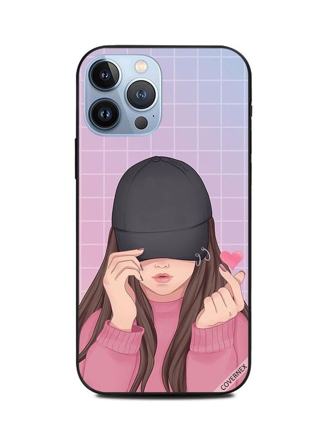 كوفرنيكس غطاء حماية بطبعة فتاة بقبعة سوداء وفرقعة أصابع لهاتف أبل آيفون 13 برو ماكس متعدد الألوان - Image 1