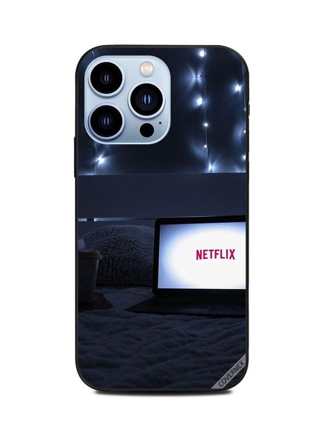 Covernex Netflix On Laptop Printed Protective Case Cover For Apple iPhone 13 Pro Multicolour - Image 1