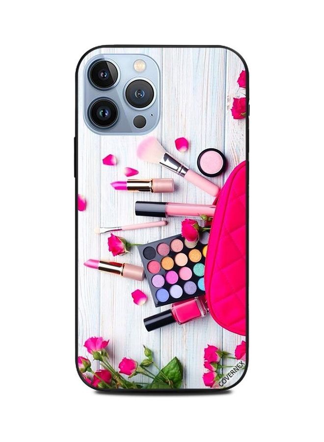 كوفرنيكس غطاء حماية بطبعة أدوات مكياج بلون وردي لهاتف أبل آيفون 13 برو ماكس متعدد الألوان - Image 1