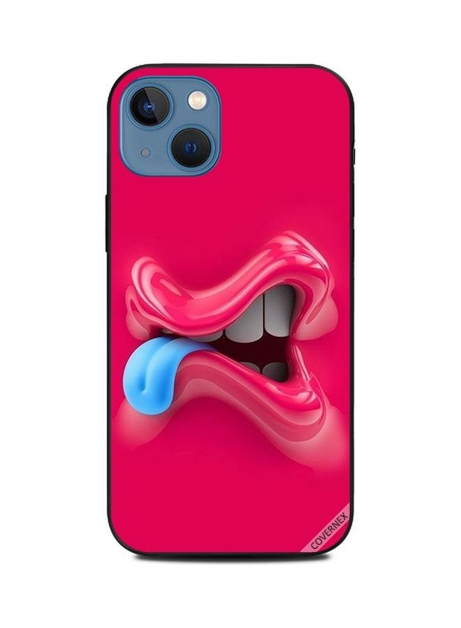 كوفرنيكس غطاء حماية واقٍ بطبعة على شكل فم لهاتف أبل آيفون 13 متعدد الألوان - Image 1