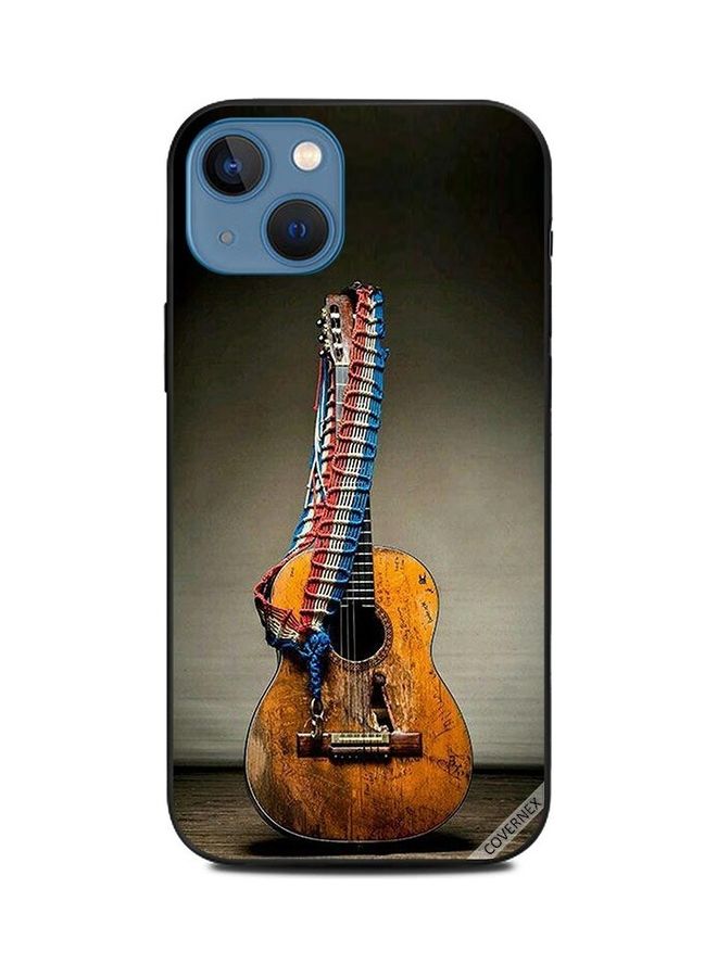 كوفرنيكس غطاء حماية واقٍ بطبعة بتصميم جيتار كلاسيكي قديم لهاتف أبل آيفون 13 متعدد الألوان - Image 1