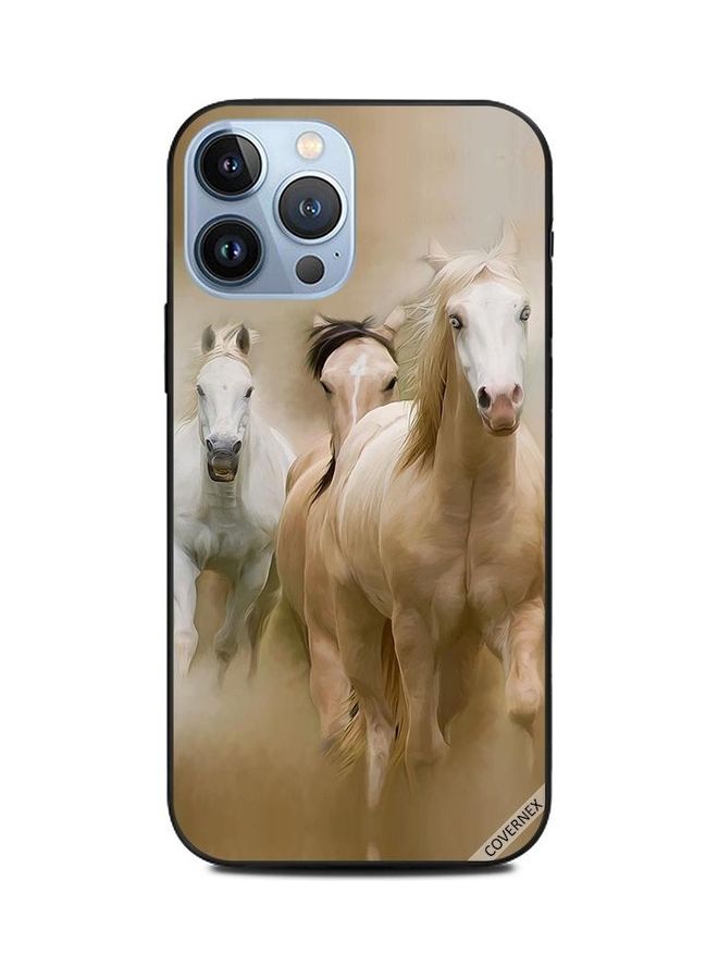 كوفرنيكس غطاء حماية واقٍ لهاتف أبل آيفون 13 برو ماكس أحصنة بيضاء تتسابق - Image 1