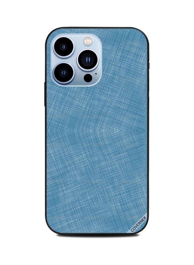 Covernex Apple iPhone 13 Pro Protective Case Cover Printed Featuring Leather Blue Printed DESIGN_0294 - Image 1