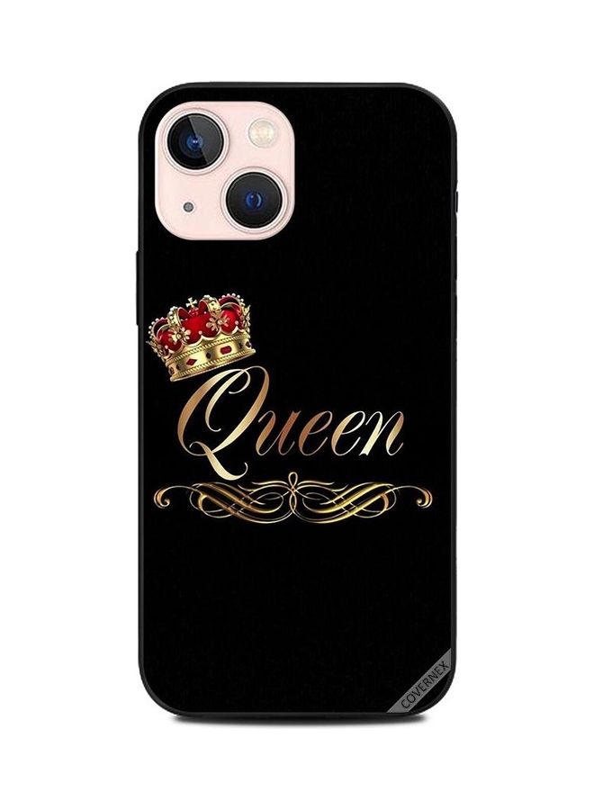 كوفرنيكس غطاء حماية بطبعة عبارة "Queen Black Bg" لهاتف أبل آيفون 13 ميني متعدد الألوان - Image 1