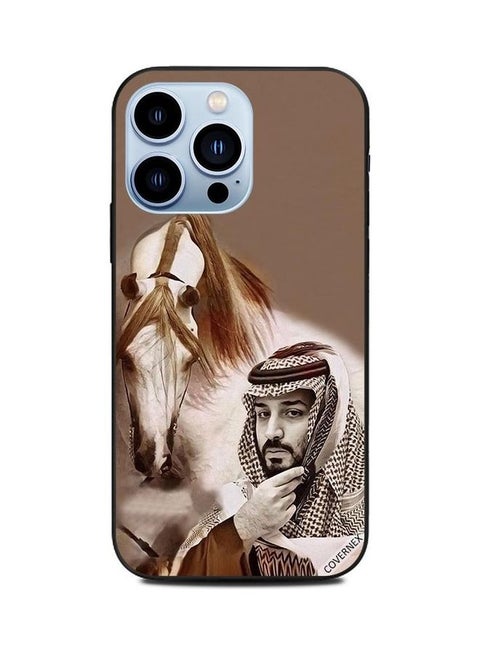 Mohammad Bin Salman In Front Of Horse Printed Protective Case Cover For Apple iPhone 13 Pro Multicolour