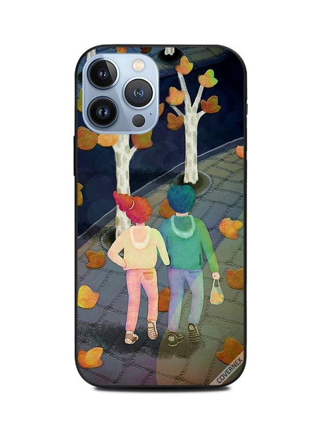 Walk And Chat Printed Protective Case Cover For Apple iPhone 13 Pro Max Multicolour
