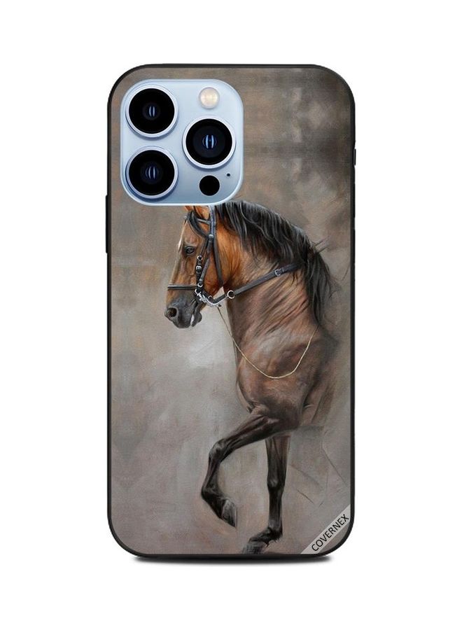 كوفرنيكس غطاء حماية واقٍ لهاتف أبل آيفون 13 برو تصميم لصورة حصان كلاسيكي - Image 1