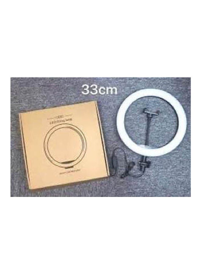 Led 33Cm Large Size Ring Light With Stand For Video Makeup Live Streaming White