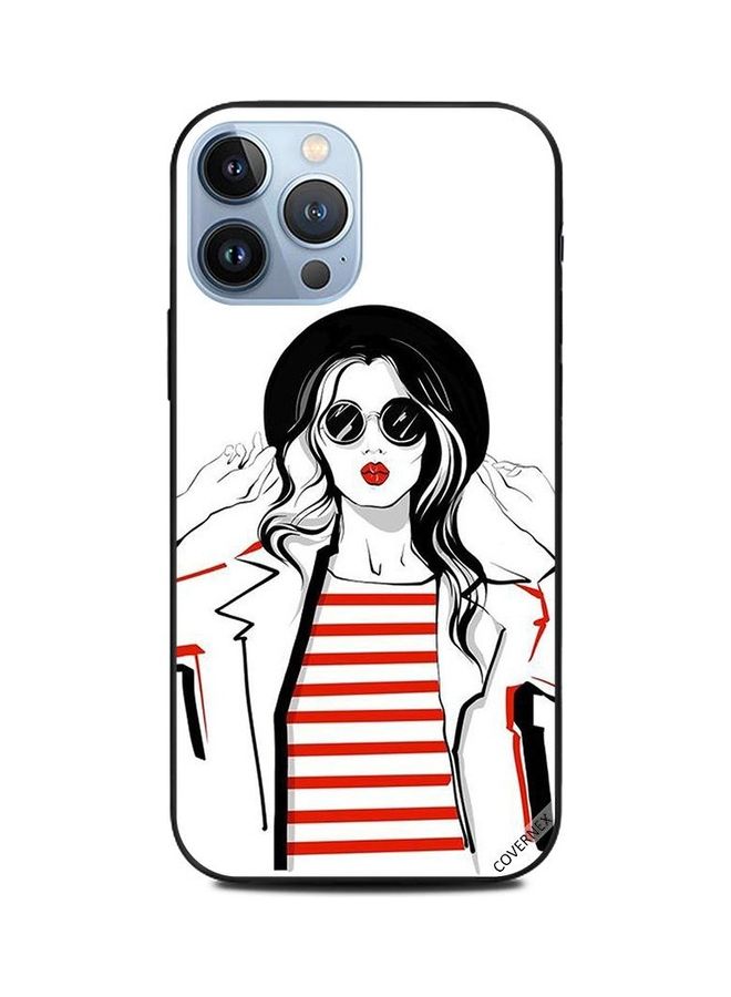 Covernex Red Strips Shirt Of Stylish Girl Printed Protective Case Cover For Apple iPhone 13 Pro Max Multicolour - Image 1