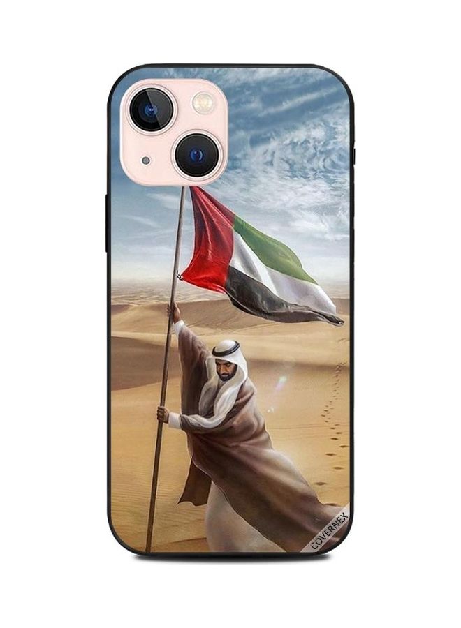 كوفرنيكس غطاء حماية واقٍ بطبعة صورة الشيخ زايد يغرس سارية علم دولة الإمارات العربية المتحدة لهاتف أبل آيفون 13 ميني متعدد الألوان - Image 1