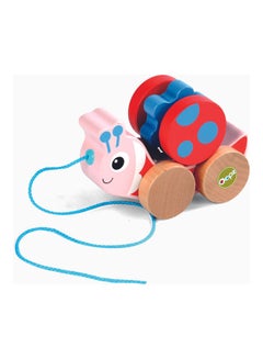 Pull And Fun Ladybug Toy With Detachable Rotating Ball And Rattle 15cm