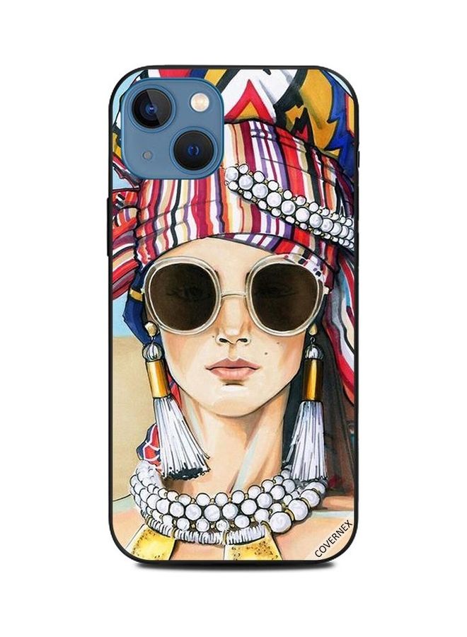 كوفرنيكس غطاء حماية واقٍ بطبعة فتاة أنيقة ولطيفة لأبل آيفون 13 متعدد الألوان - Image 1